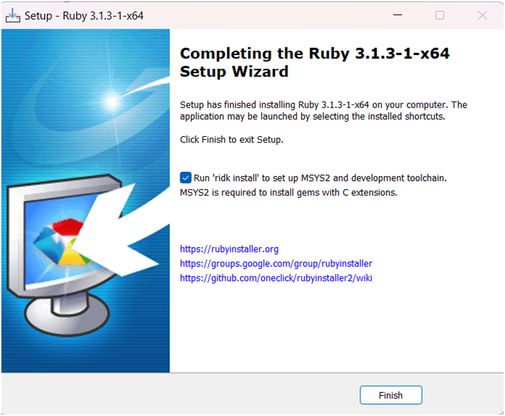 Rubyinstaller. Ruby Windows. Ruby виды ошибок. Za complete Final installer.