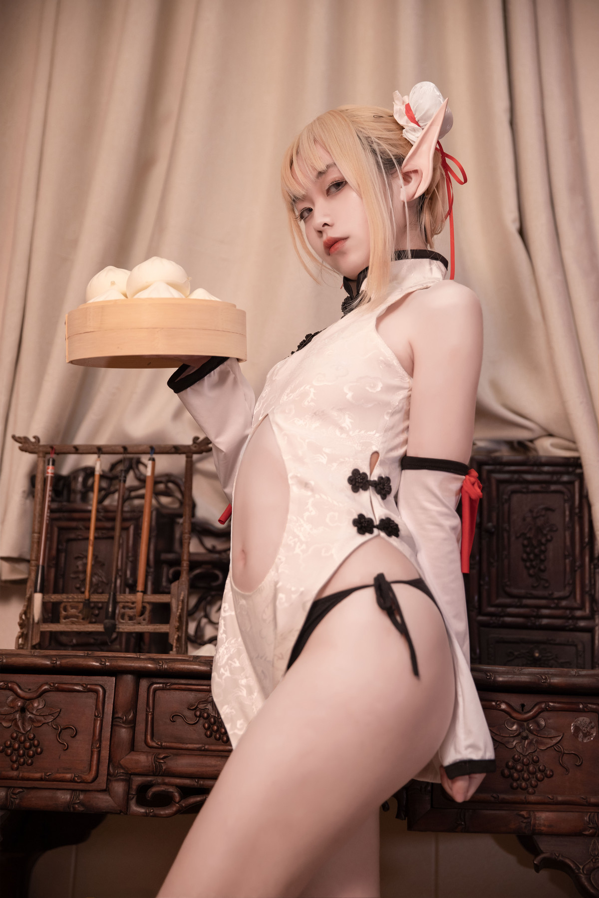Cosplay G44不会受伤 水兰儿白旗袍 9