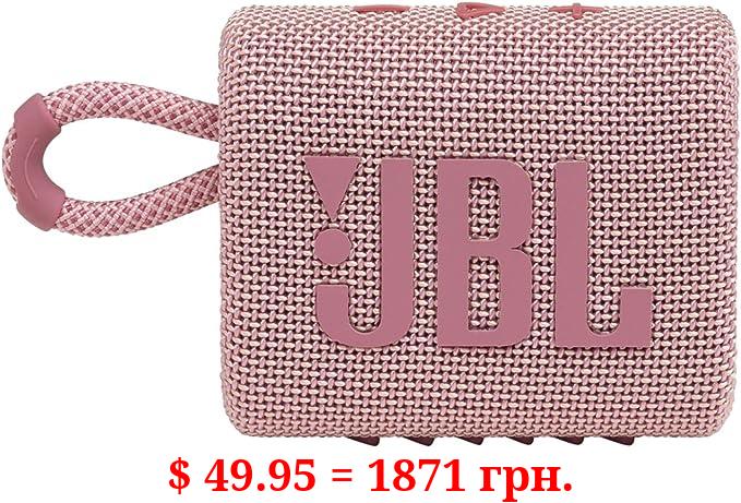 JBL Go 3: Portable Speaker with Bluetooth, Built-in Battery, Waterproof and Dustproof Feature - Pink
