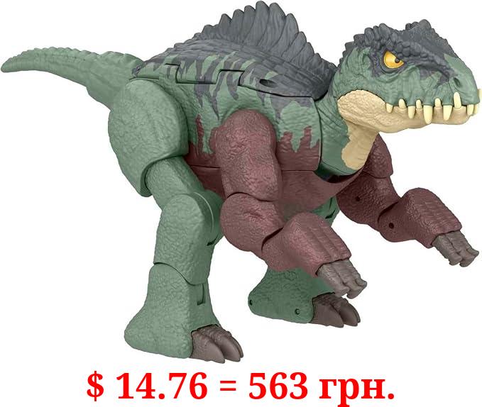 Mattel Jurassic World Transforming Dinosaur Toy, Giganotosaurus to Nasutoceratops, Massive Stretch Fierce Changers 16-Step 2 in 1 Figure