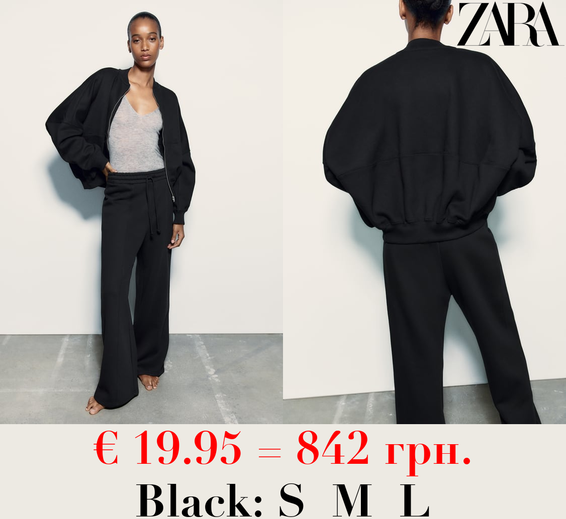 WIDE-LEG PLUSH TROUSERS