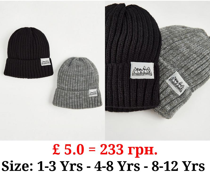 Wilderness Adventure Knitted Beanie Hats 2 Pack