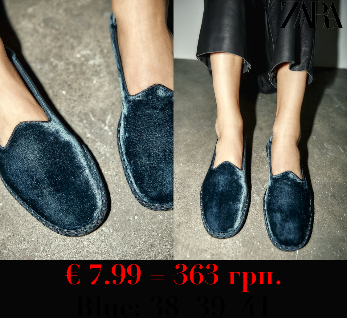 VELVET FLAT SHOES