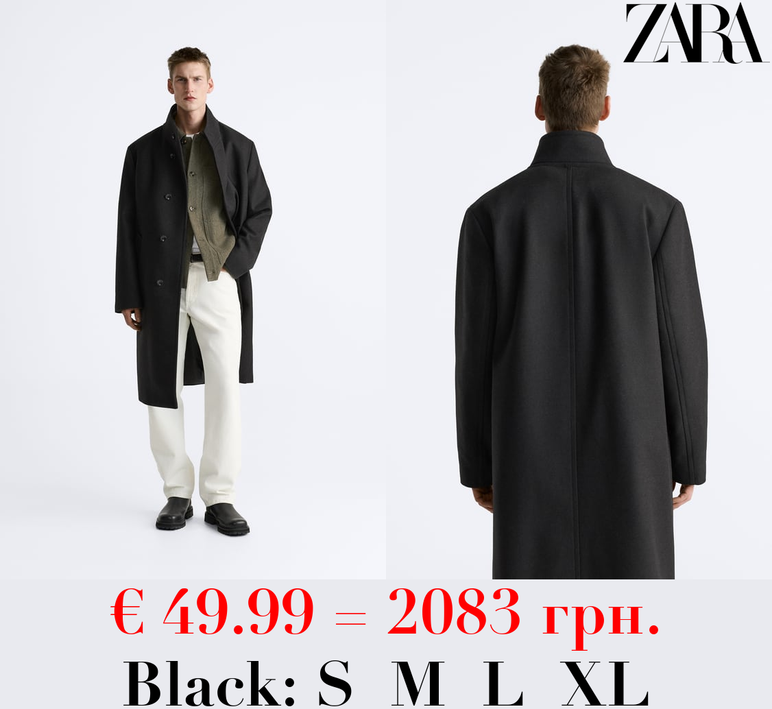 WOOL BLEND FELT TEXTURE COAT