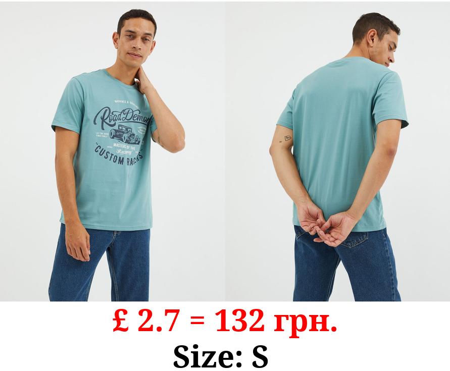 Aqua Road Demons Graphic T-Shirt