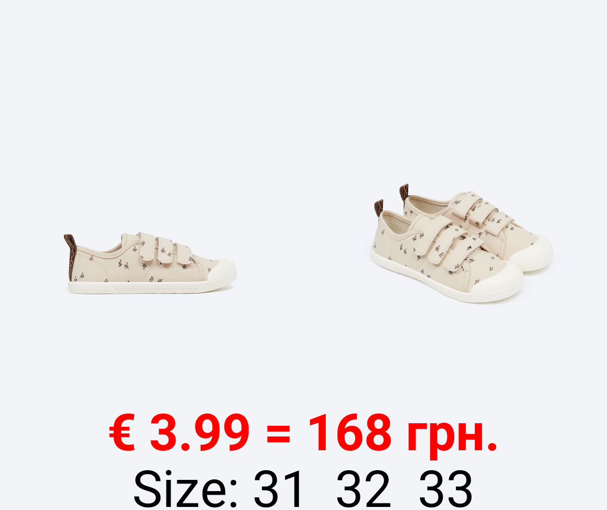 Printed sneakers with toecap