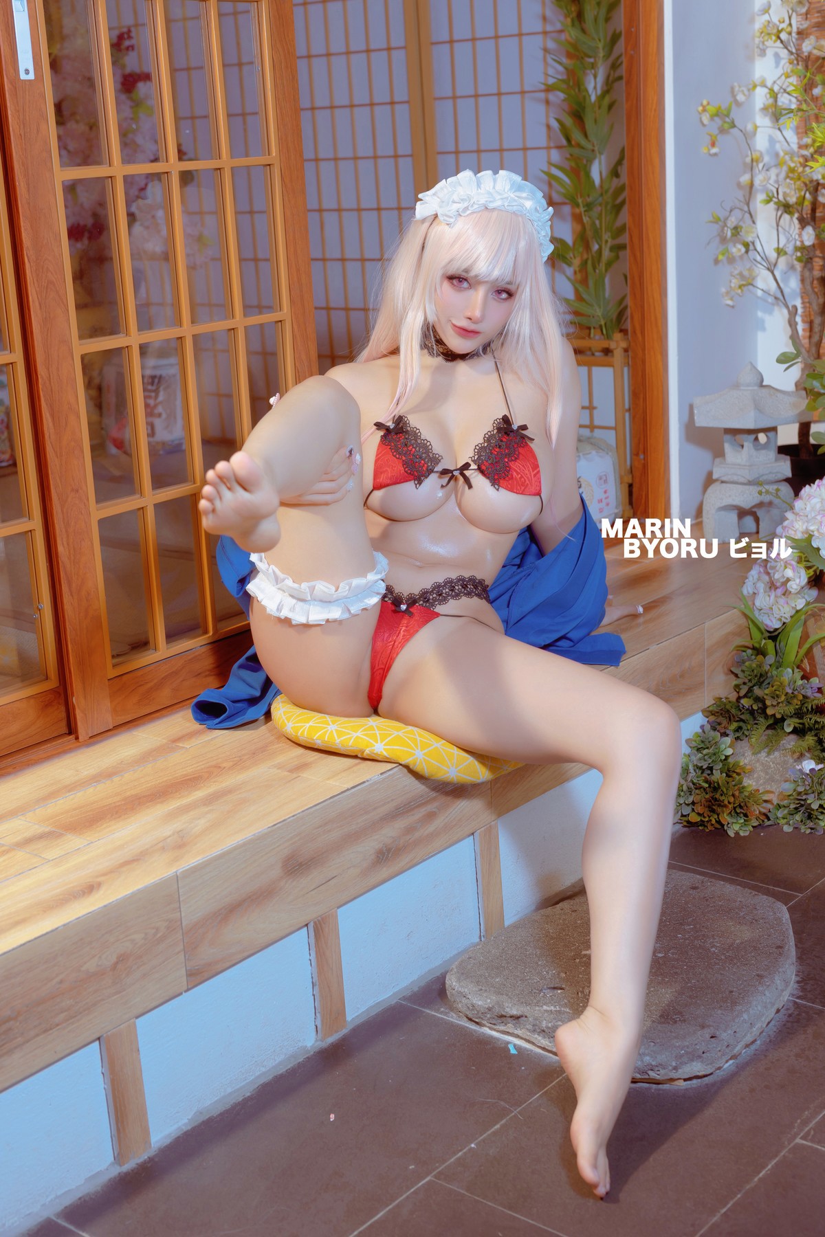 Cosplay 日本性感萝莉Byoru Marin Red Lingerie 23