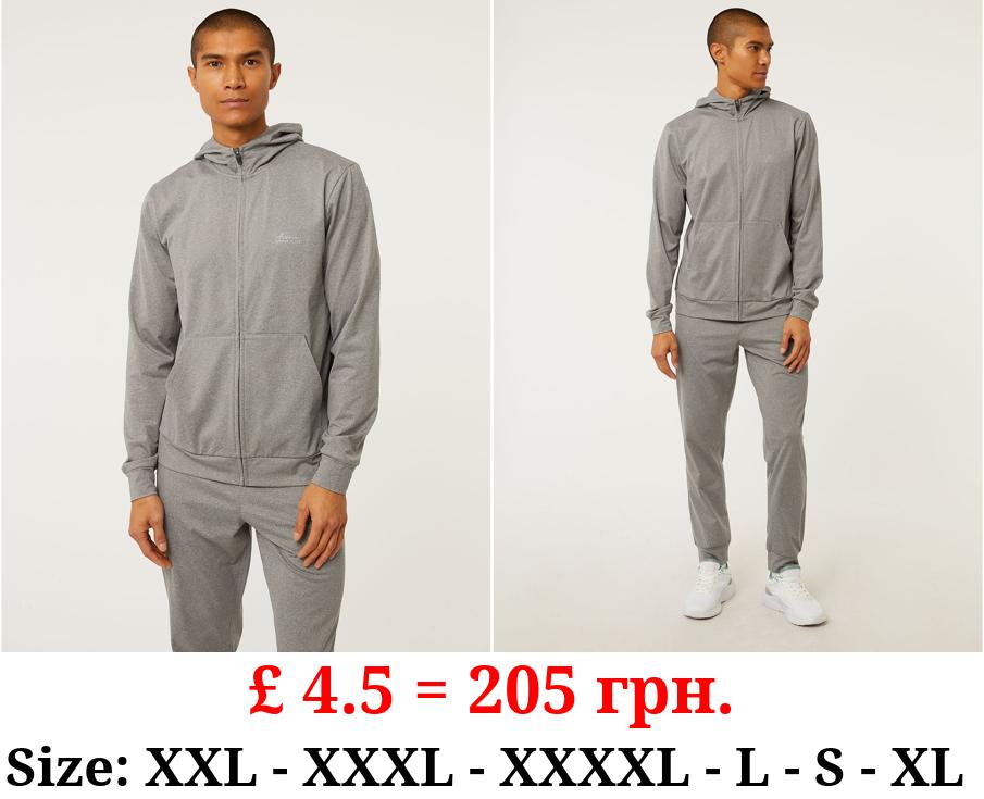 Grey Active Zip Up Hoodie