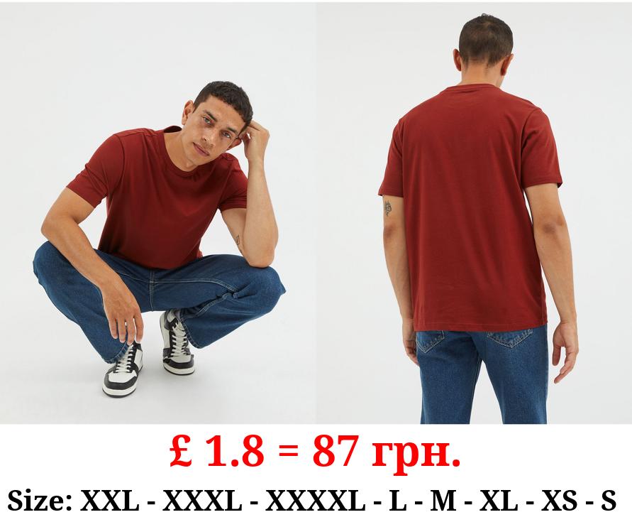 Burgundy Crew Neck T-Shirt