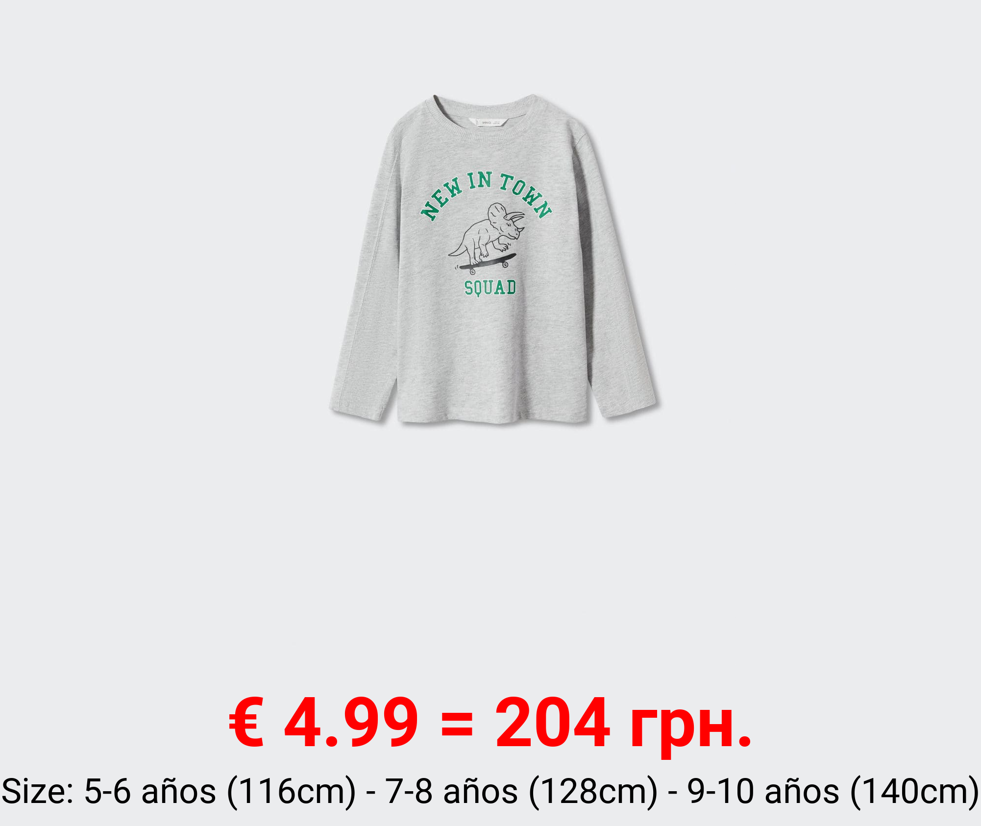 camiseta manga larga estampada