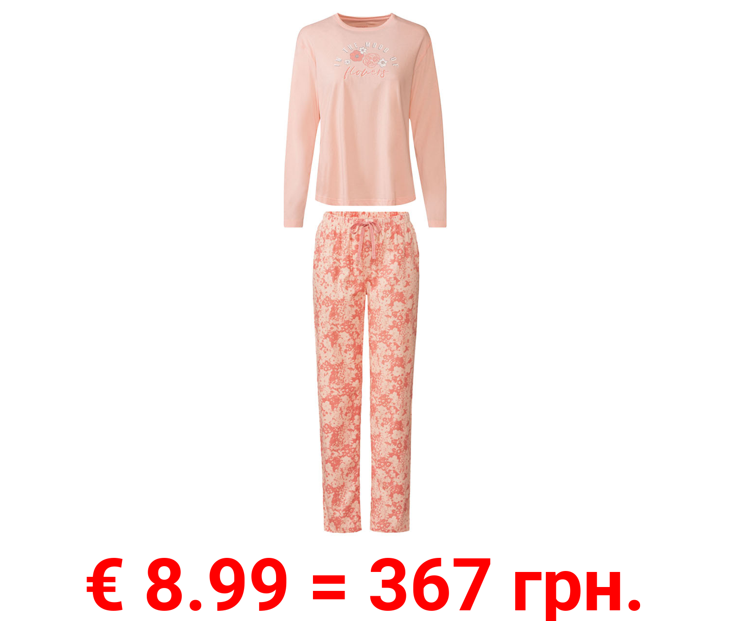 esmara® Damen Pyjama, aus weichem Single-Jersey