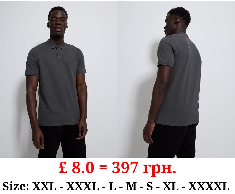 Charcoal Polo Top