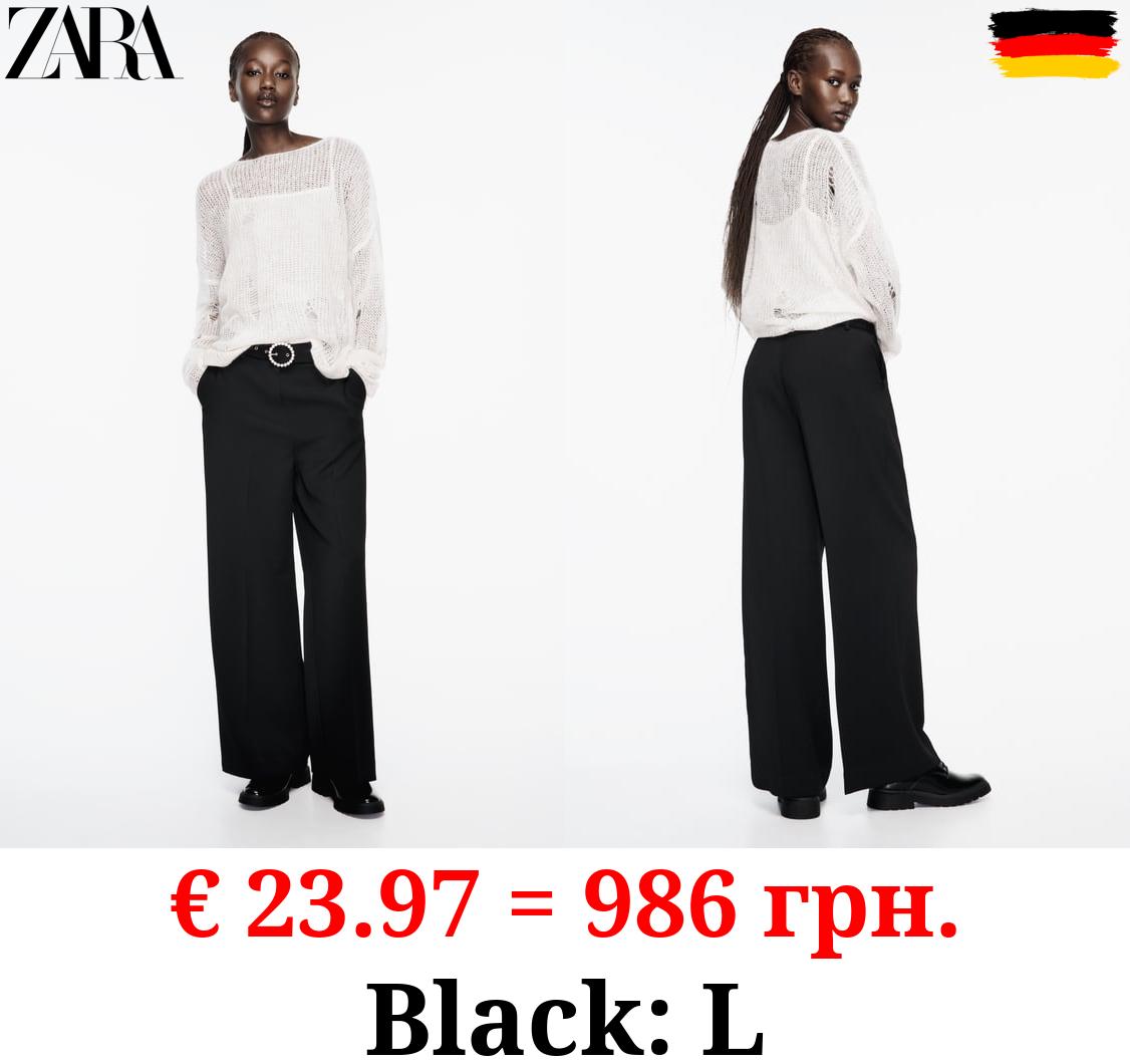 CULOTTES WITH BELT AND FAUX PEARLS