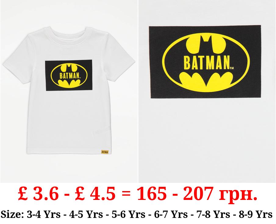 DC Comics Batman White Graphic Print T-Shirt