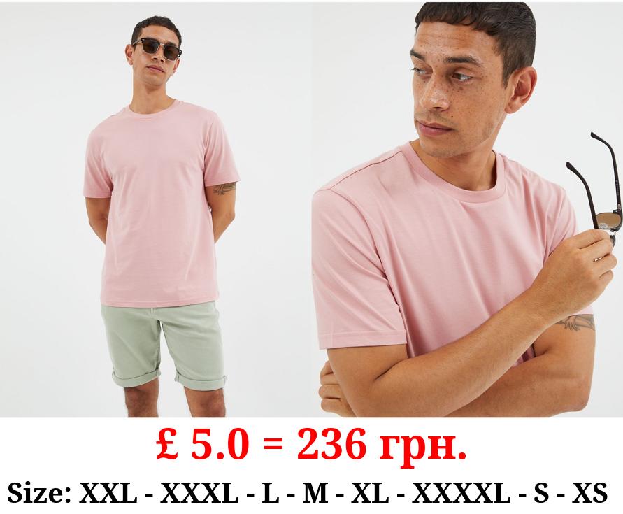 Light Pink Crew Neck T-Shirt