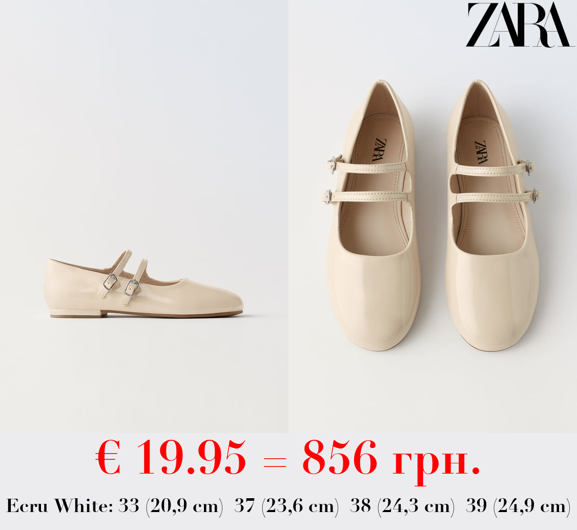 FAUX PATENT BALLET FLATS