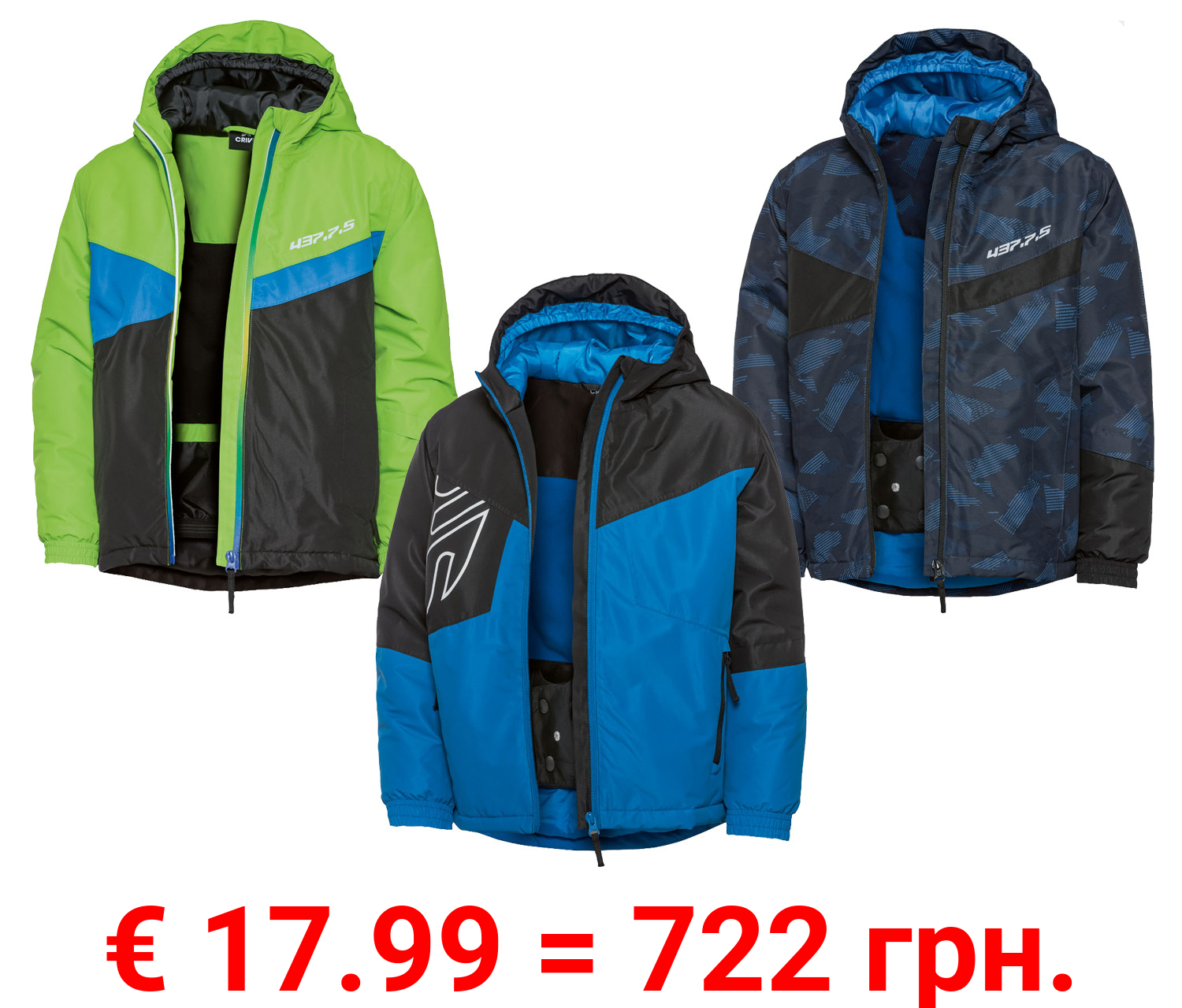 CRIVIT Jungen Skijacke, wärmende Wattierung