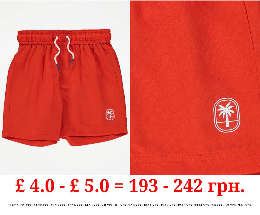 Red Palm Tree Swim Shorts