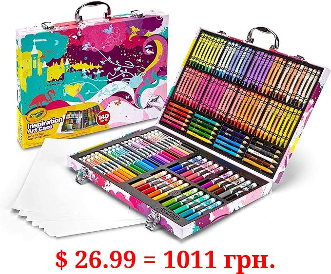Crayola Inspiration Art Case Coloring Set - Pink (140ct), Art Set For Kids, Kids Drawing Kit, Art Supplies, Gift for Girls & Boys [Amazon Exclusive]
