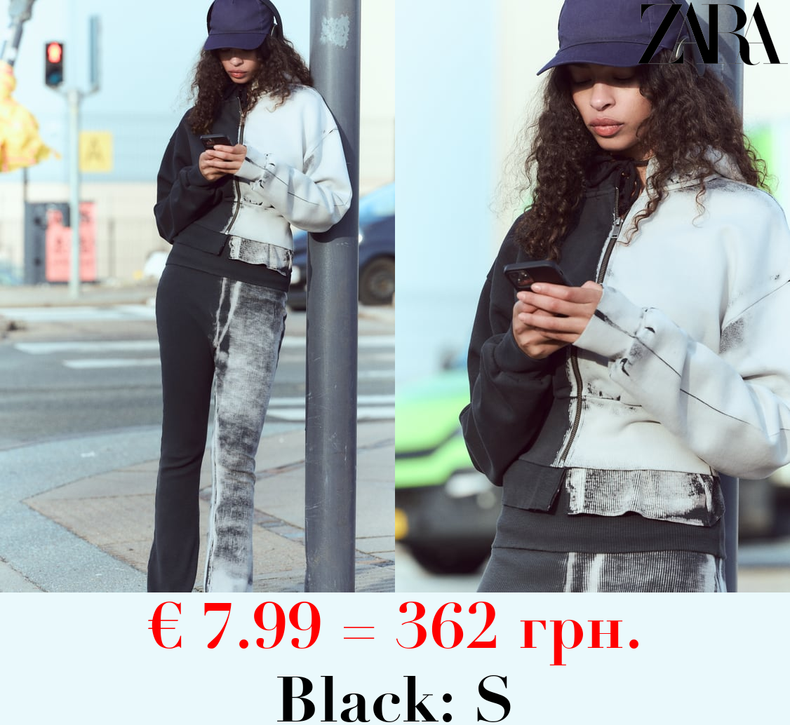 FADED-EFFECT PLUSH SWEATSHIRT