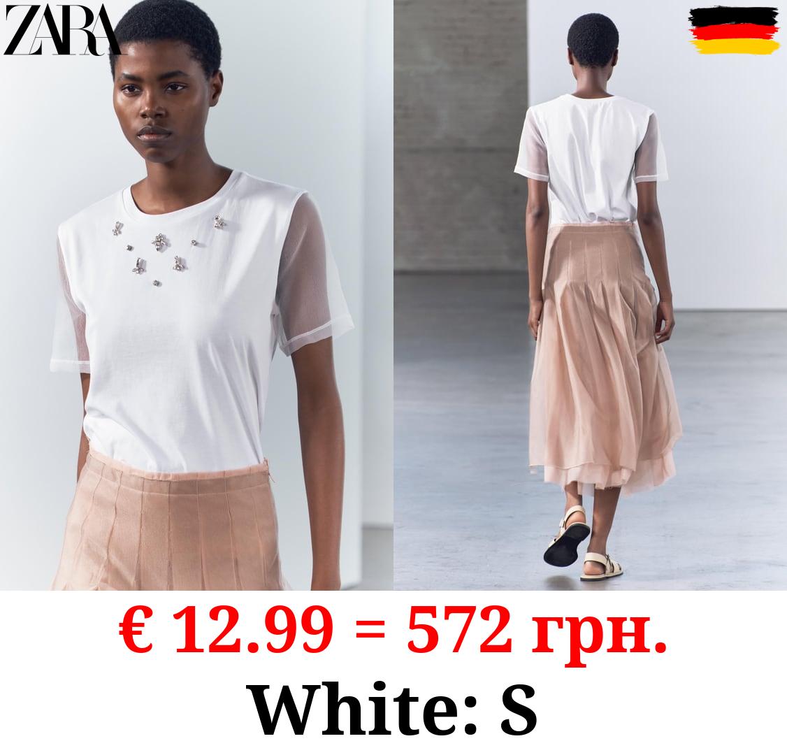 RHINESTONE ORGANZA T-SHIRT