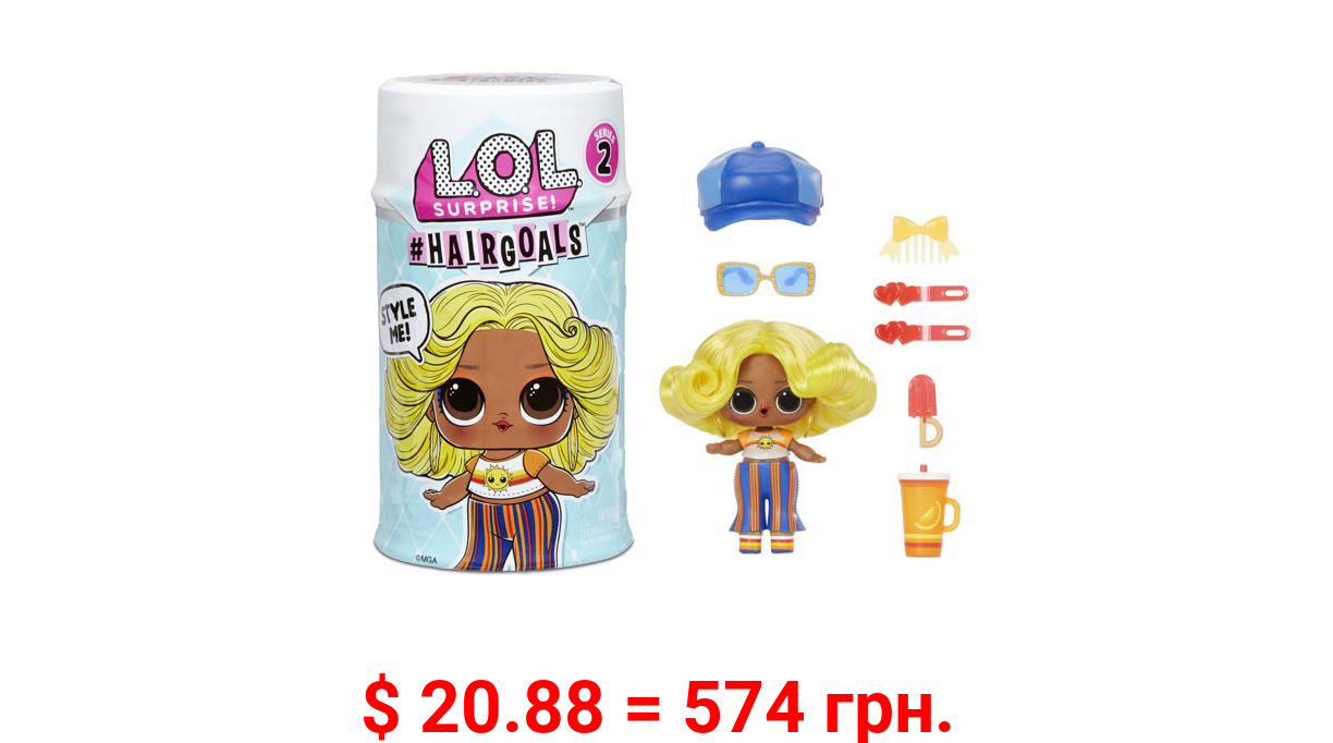 LOL Surprise Hairgoals Series 2 Doll with Real Hair and 15 Surprises, Accessories