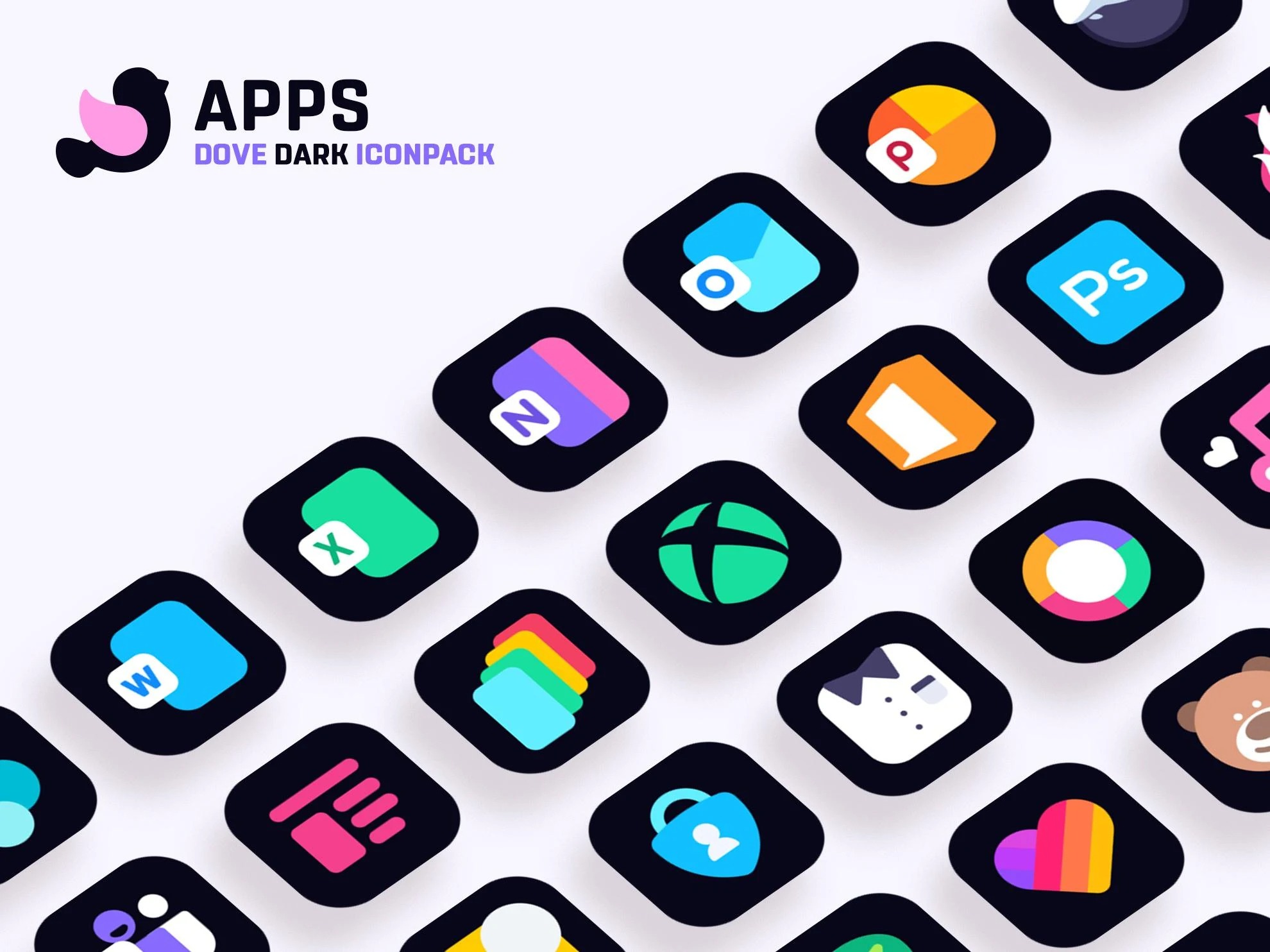 Dove Dark Icon Pack Telegraph