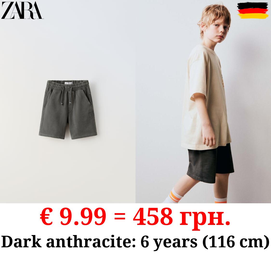 GARMENT DYED PLUSH BERMUDA SHORTS