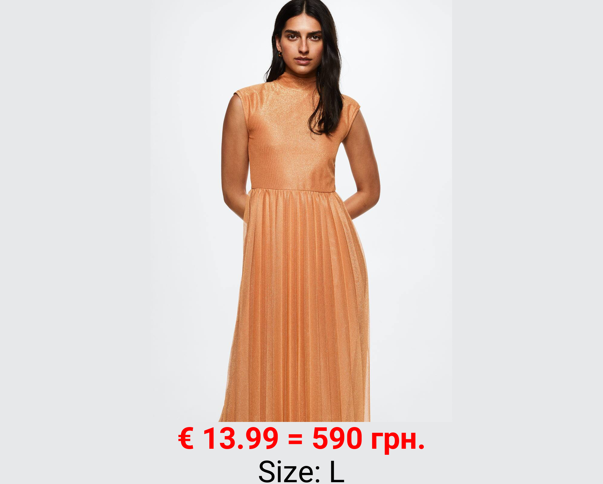 Vestido plisado lurex