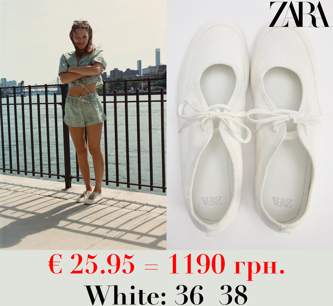 LACE-UP BALLET FLATS