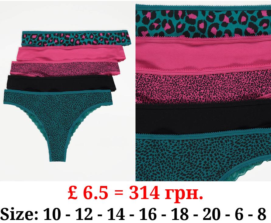 Bright Animal Brazilian Knickers 5 Pack