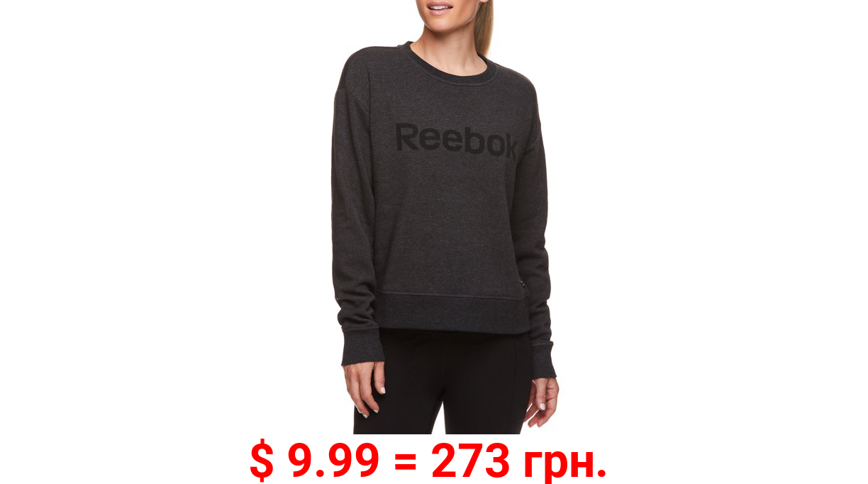 Reebok Women's Plus Size Cozy Crewneck Sweater with Graphic
