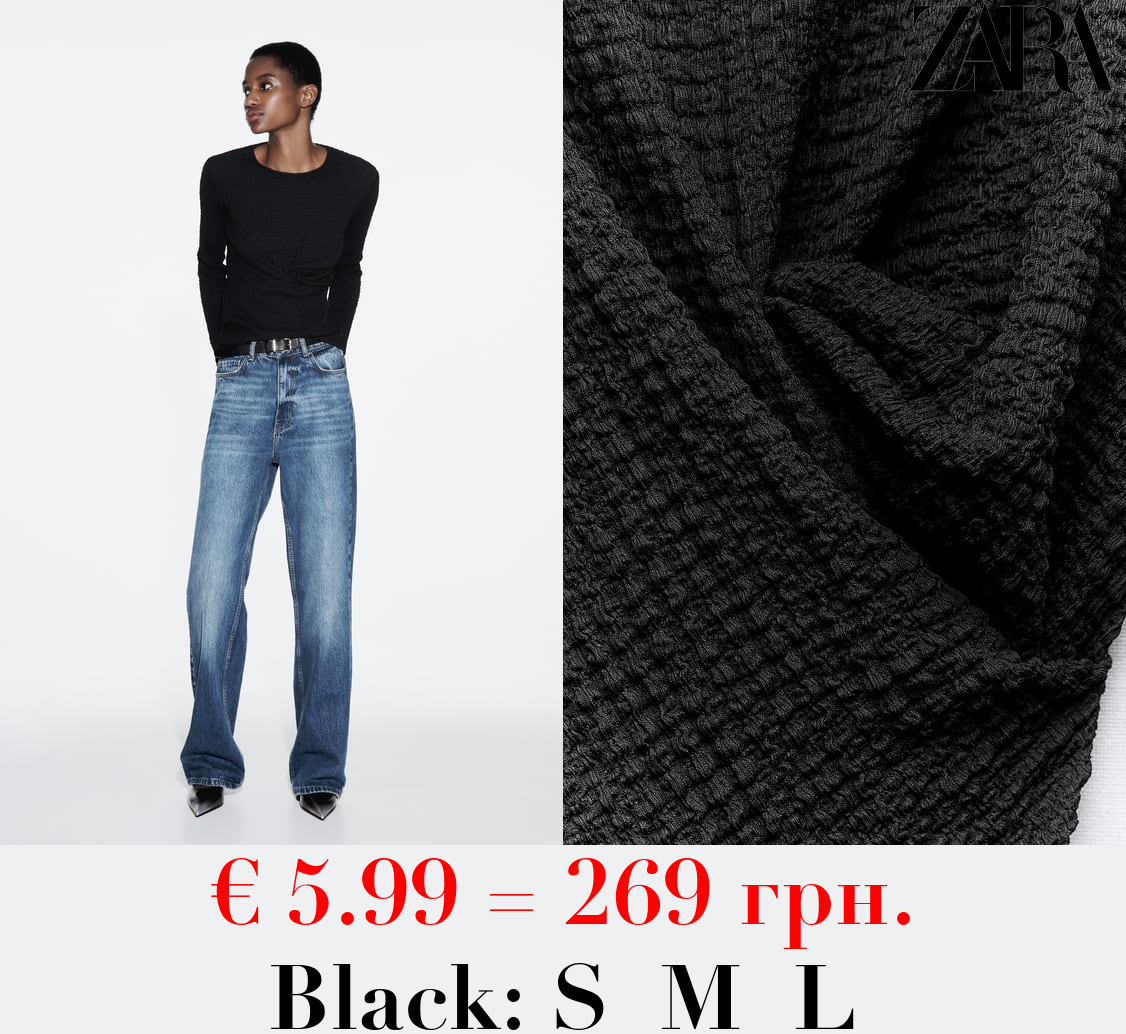 TEXTURED TOP WITH GATHERED DETAIL