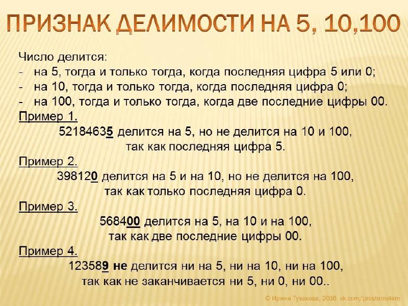 Признаки делимости на 10. Признаки делимости на 100. Признаки делимости на 5. Признак делимости на 41. Признак делимости на 18.