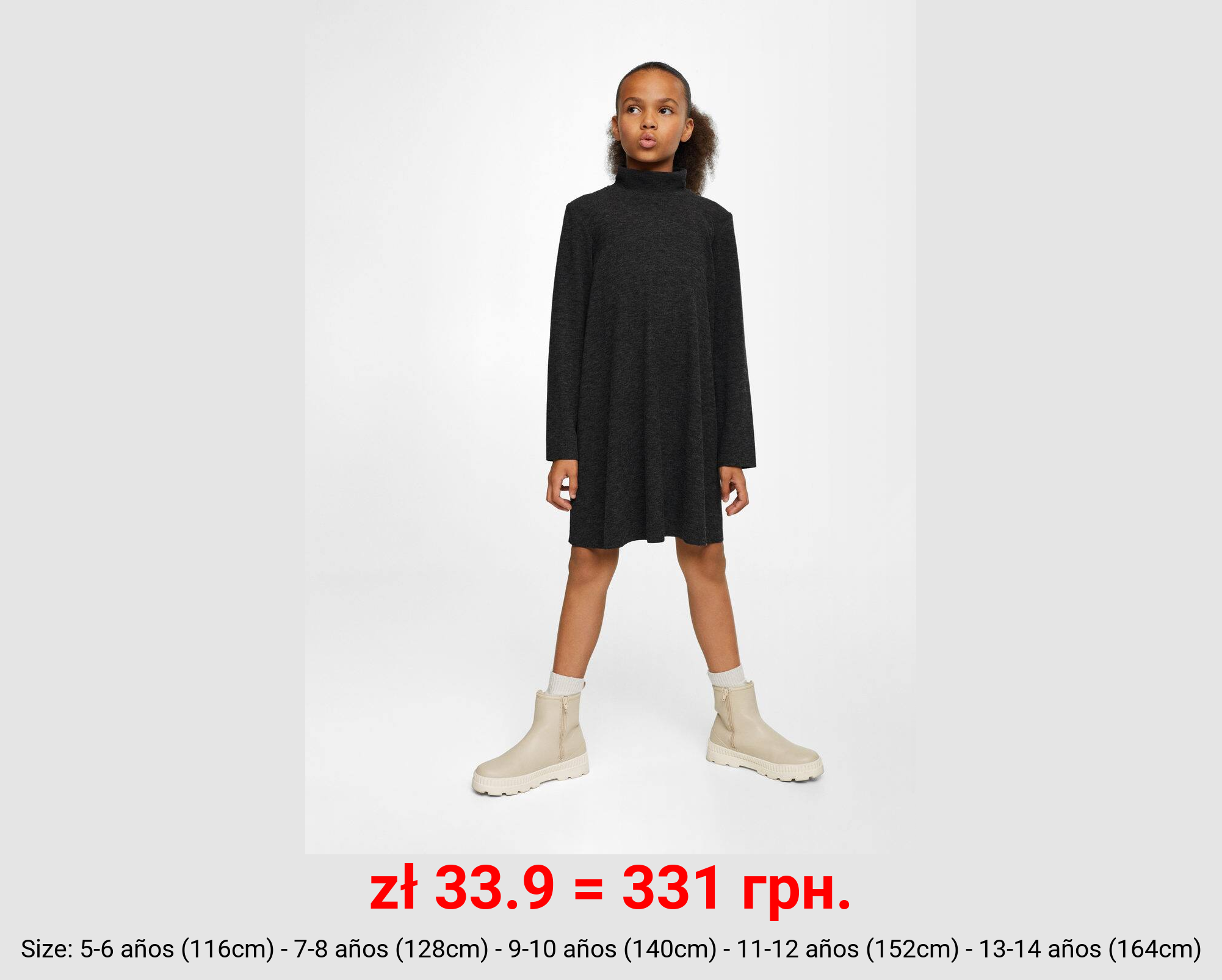 Vestido punto cuello perkins