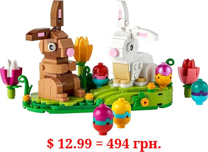 LEGO Easter Rabbits Display 40523 Building Toy Set, Includes Colorful Easter Eggs and Tulips, Easter Decorations