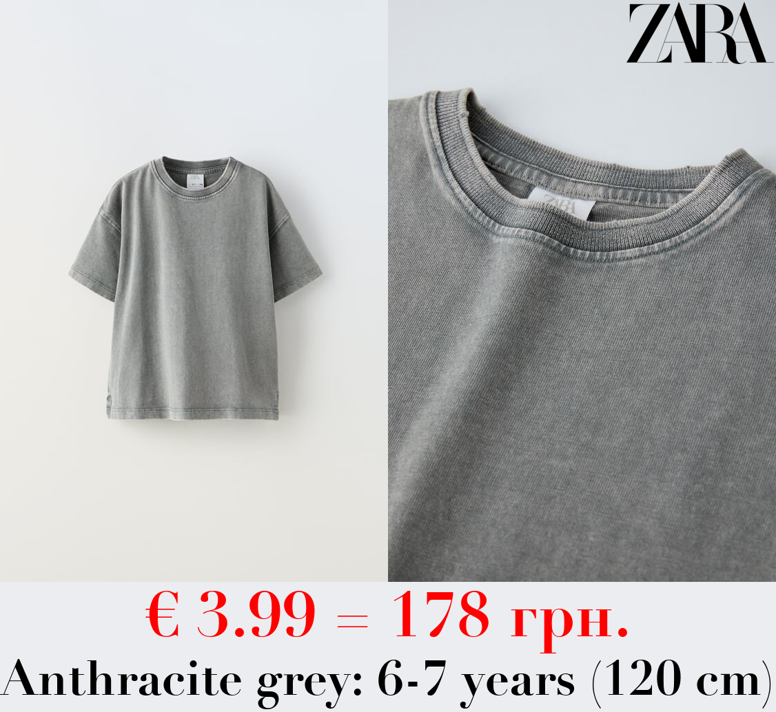 FADED-EFFECT HEAVY WEIGHT T-SHIRT