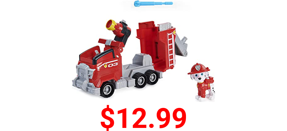 Paw Patrol, Marshall’s Deluxe Movie Transforming Fire Truck Toy Car with Collectible Action Figure, Kids Toys for Ages 3 and up