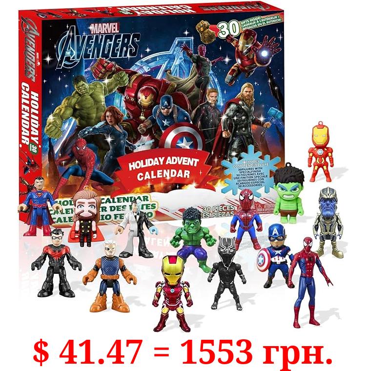 Kids Holiday Advent Calendar 2023, 30 Surprise Holiday Gifts with Super Hero Toys, Countdown to New Year and Christmas, Mar-vel Christmas Gifts for Kids, Kids Toys for 3 4 5 6 7 8 Year Old Boys Girls