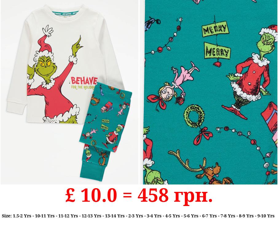 The Grinch Behave For The Holidays Matching Kids Christmas Pyjamas