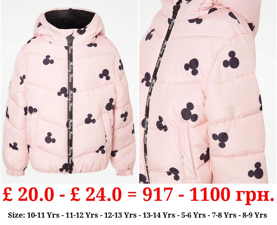 Disney Mickey Mouse Pink Padded Coat