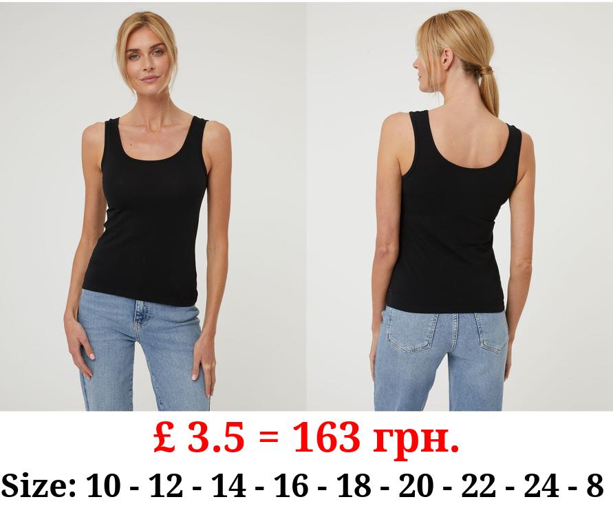 Black Basic Jersey Vest