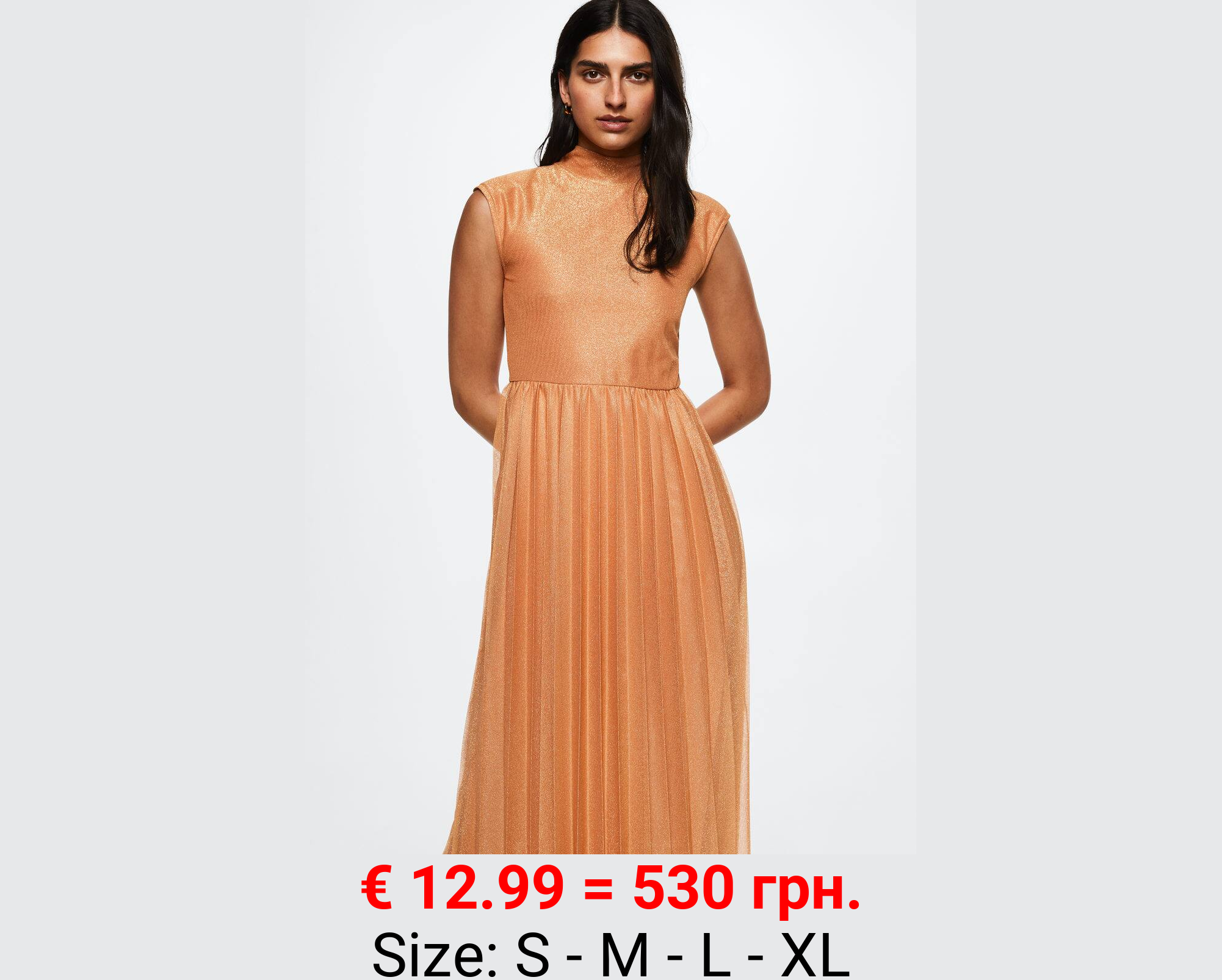 Vestido plisado lurex