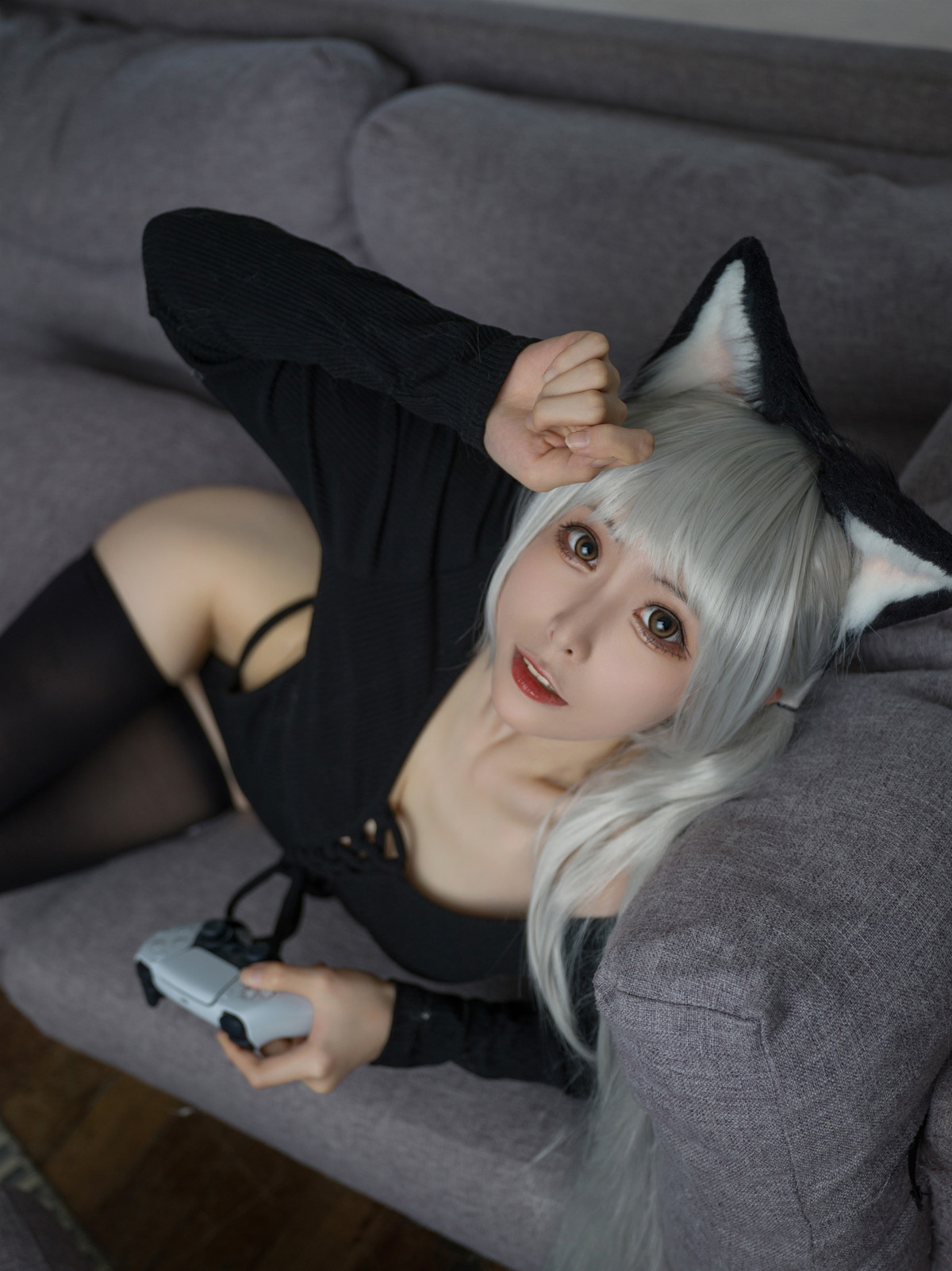 Cosplay 樱岛嗷一 黑猫针织衫连体衣 Set.01 32