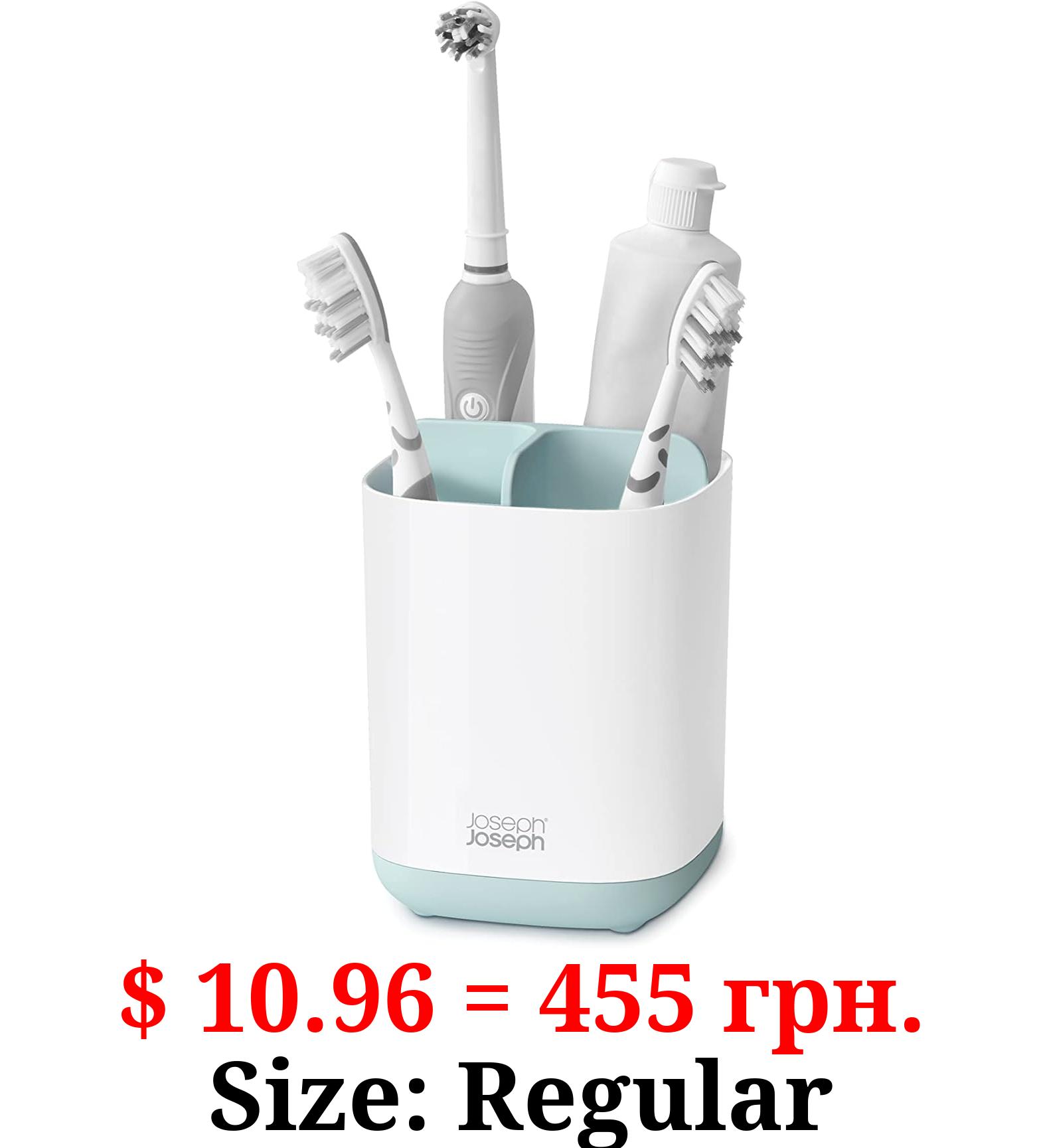 Joseph Joseph 70500 EasyStore Toothbrush Holder Bathroom Storage Organizer Caddy, Small, Blue