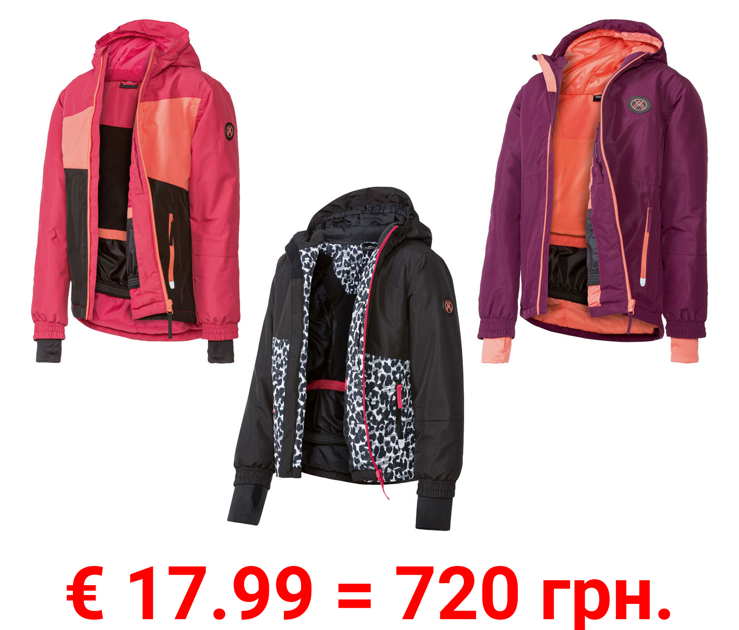CRIVIT Mädchen Skijacke, mit reflektierenden Details