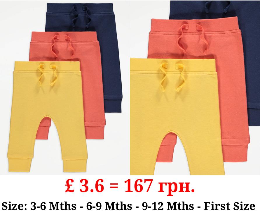 Plain Tie Front Leggings 3 Pack