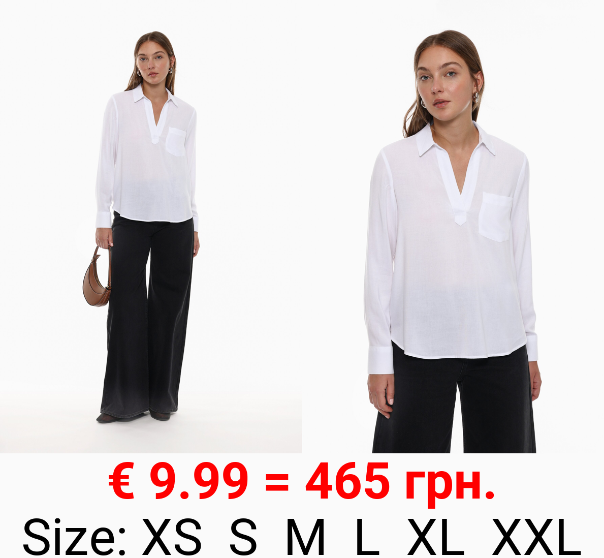 Basic flowing henley shirt