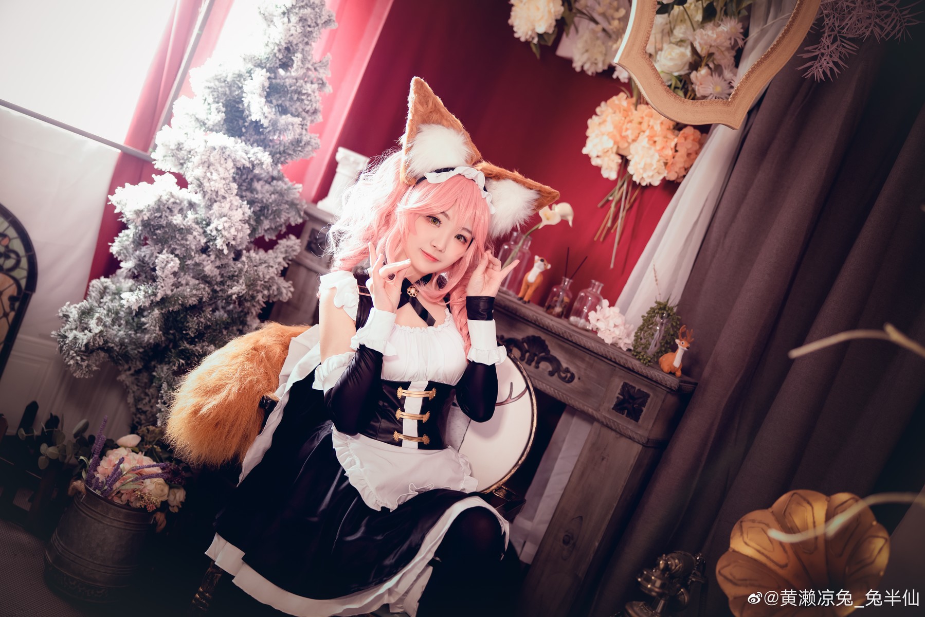 黄濑凉兔_兔半仙 Cosplay fate玉藻前女仆ver 2
