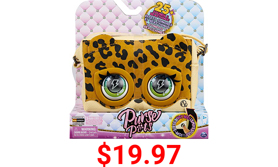 Purse Pets, Leoluxe Leopard Interactive Purse Pet with Over 25 Sounds and Reactions, Kids Toys for Girls Ages 5 and up